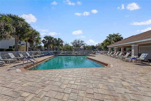 view of pool with a patio