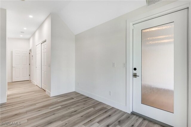 interior space featuring light wood-type flooring