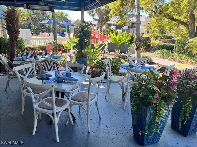 view of patio featuring outdoor dining space