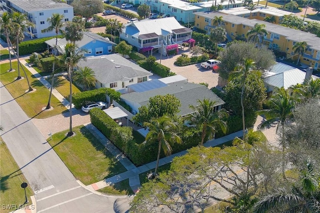 aerial view with a residential view