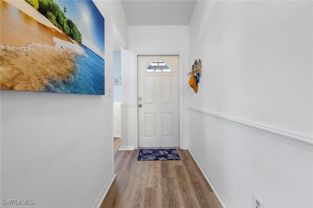 entryway featuring hardwood / wood-style floors