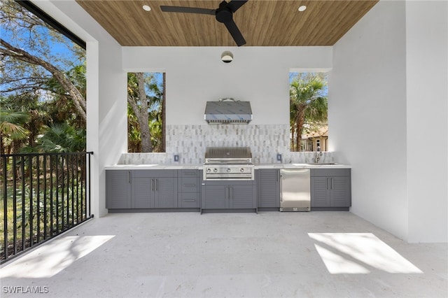 740 13th St NW, Naples, FL 34120 - view of patio / terrace featuring area for grilling and ceiling fan