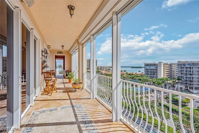 balcony with a water view