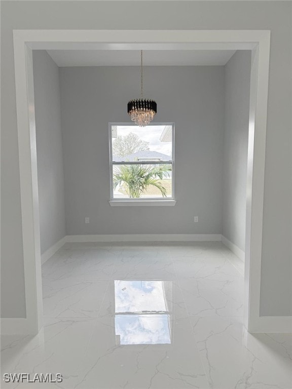 view of unfurnished dining area