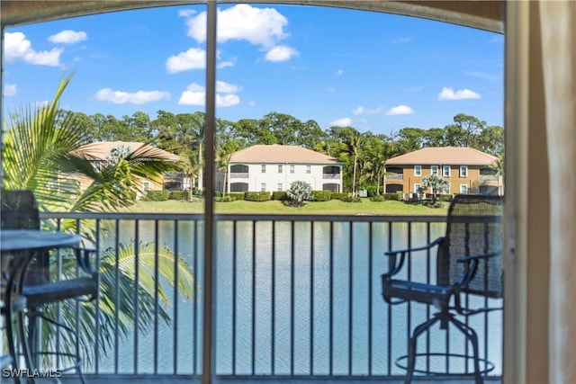 balcony with a water view