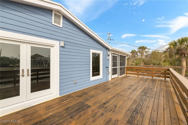 deck with french doors