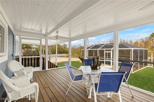 view of sunroom