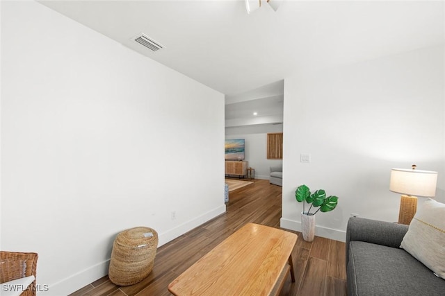 interior space featuring dark hardwood / wood-style flooring