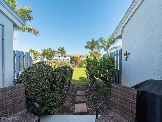 view of yard with fence