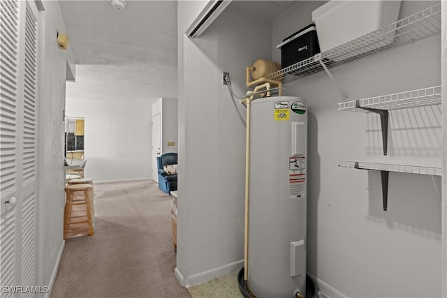 utility room featuring water heater