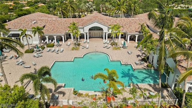 view of pool featuring a patio area