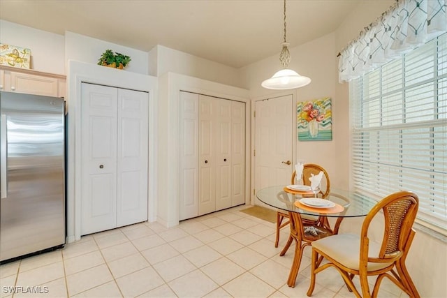 view of tiled dining room