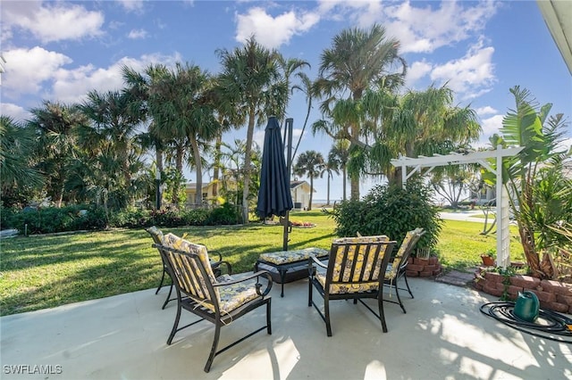 view of patio / terrace with a pergola