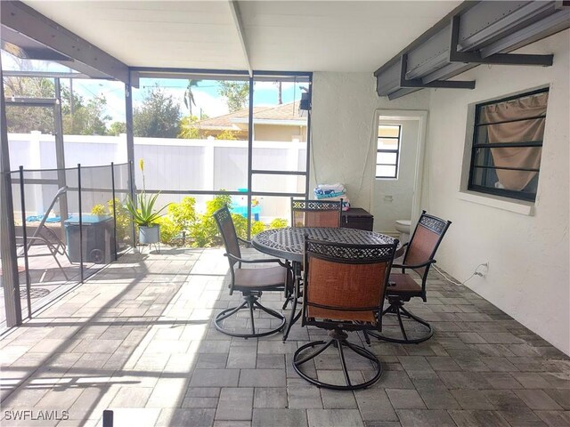 view of sunroom