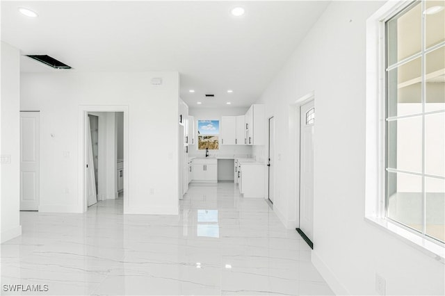 hall with sink