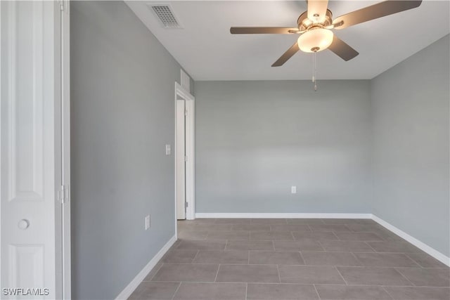 unfurnished room with ceiling fan