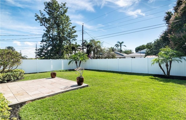 view of yard with a patio area