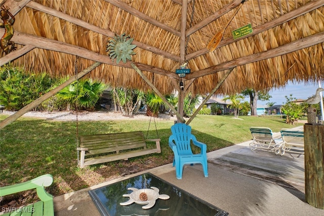 view of patio featuring a gazebo