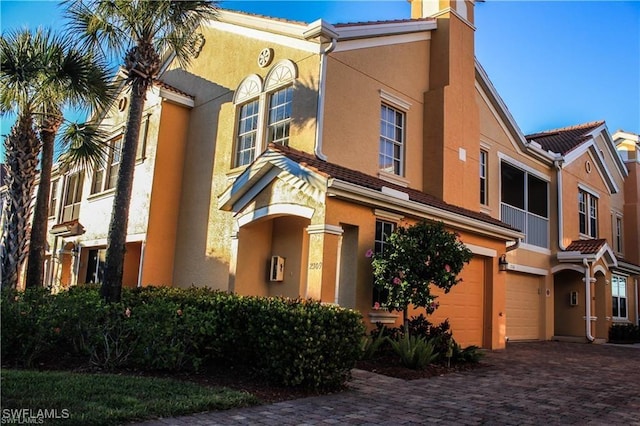 view of front of home with a garage