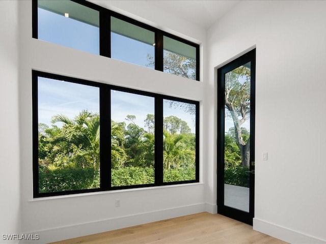 doorway featuring light hardwood / wood-style flooring