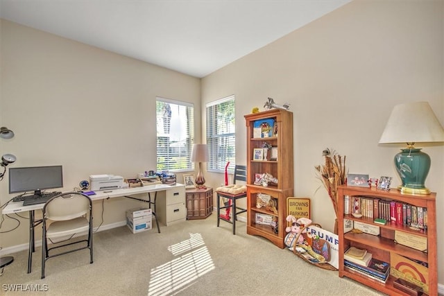 view of carpeted office