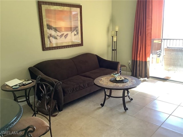 view of tiled living room