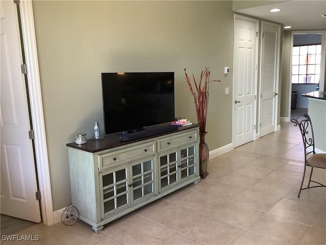 view of tiled living room