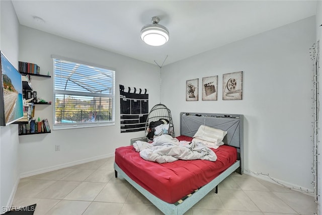 bedroom featuring tile patterned floors