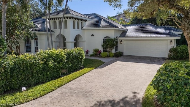 view of front of house with a garage