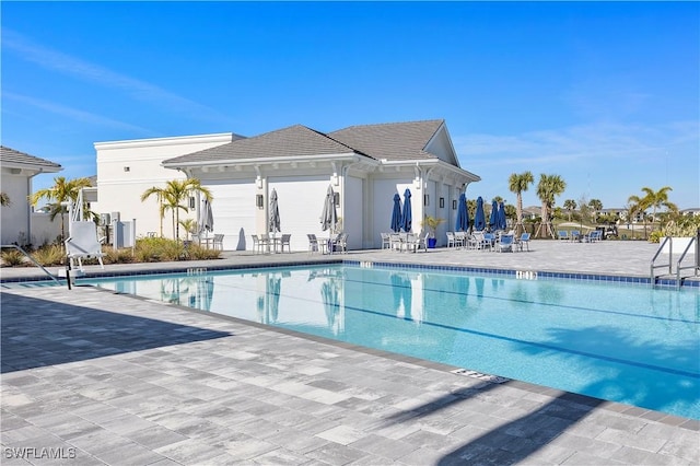 view of pool with a gazebo and a patio area