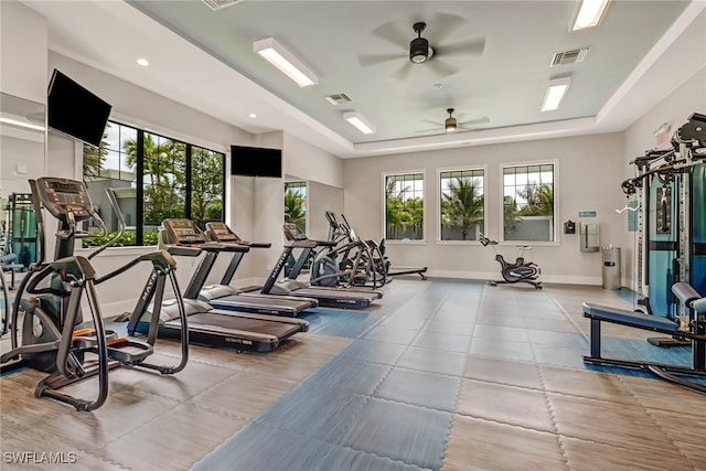 exercise room featuring plenty of natural light