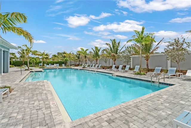 view of pool with a patio