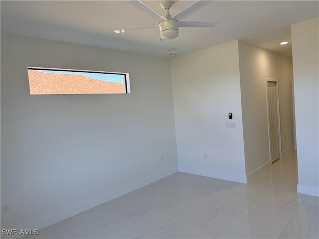 empty room with ceiling fan