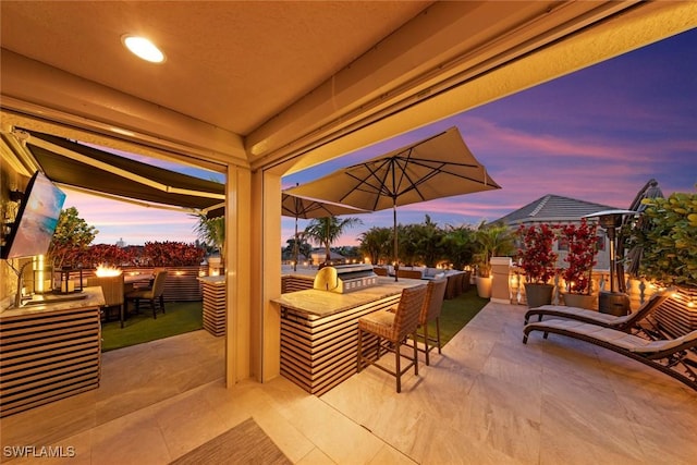 view of patio featuring area for grilling