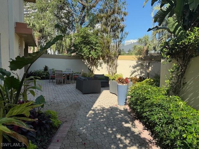 view of patio with an outdoor living space