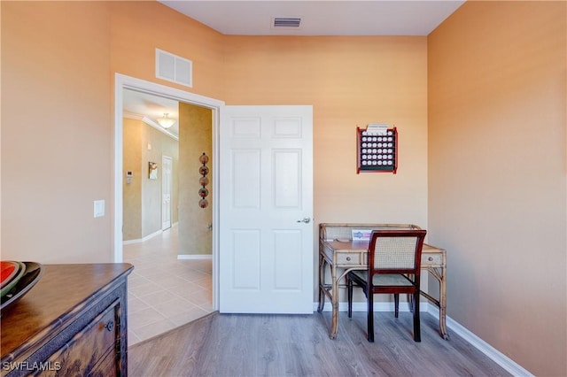 interior space featuring light wood-type flooring