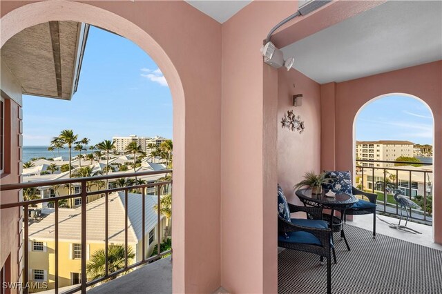 balcony with a water view