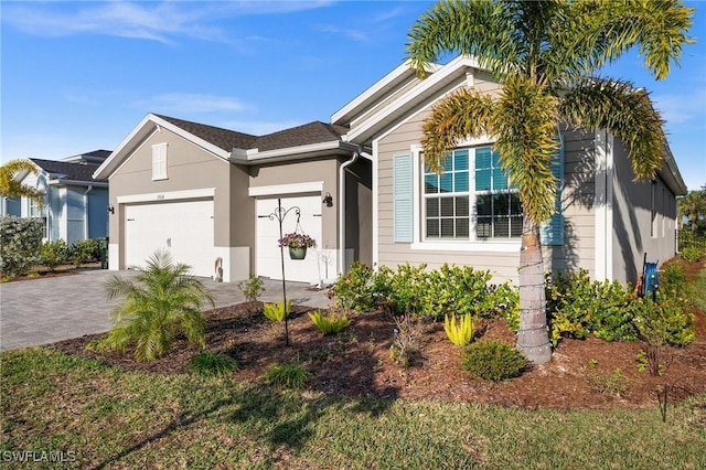 view of front of house with a garage