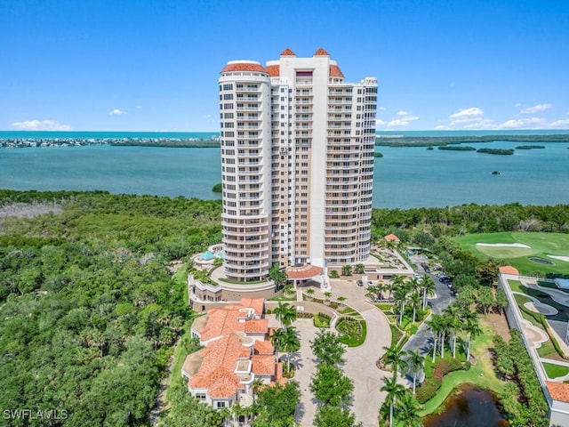4931 Bonita Bay Blvd Unit 2103, Bonita Springs, FL 34134 - aerial view of apartment complex / building, a large body of water, and a golf club