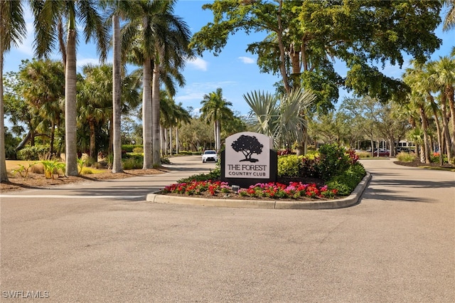 view of community sign