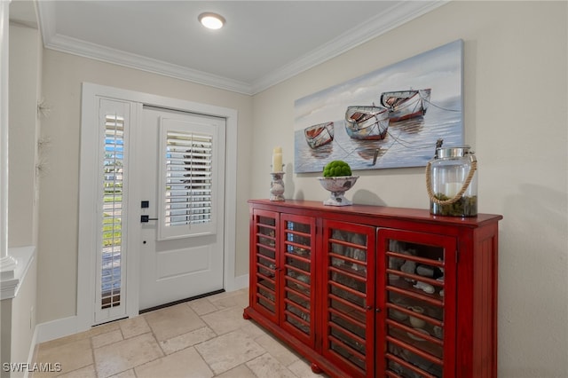 foyer entrance with ornamental molding