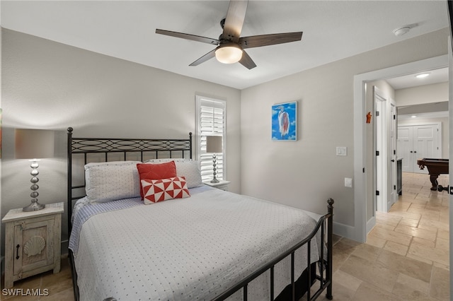 bedroom with ceiling fan