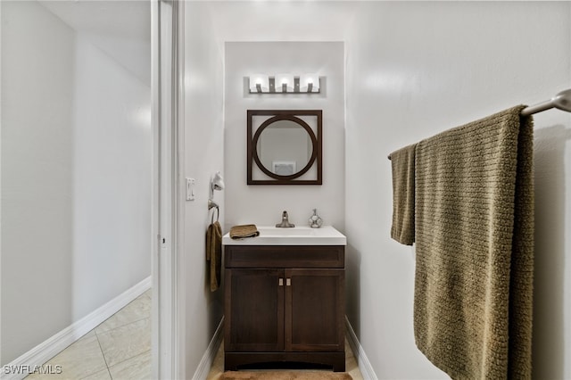 bathroom featuring vanity and tile patterned floors