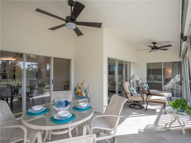 view of patio / terrace featuring ceiling fan