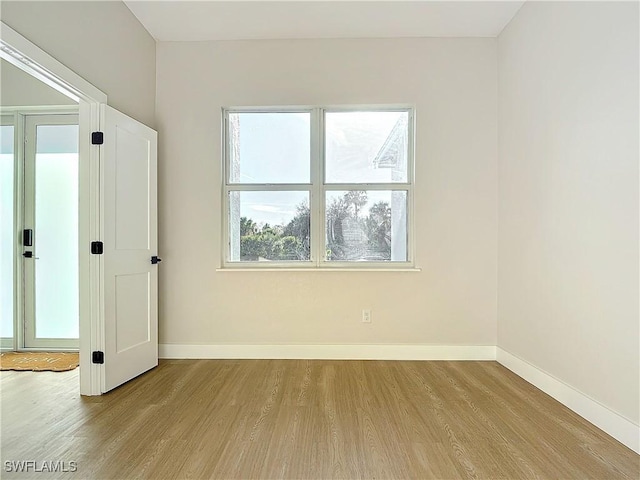 empty room featuring light wood-type flooring