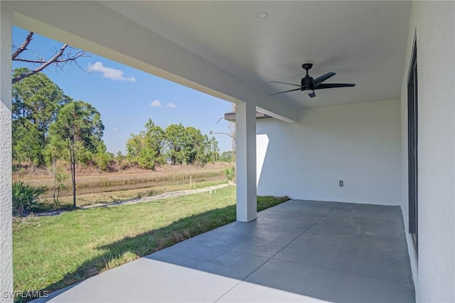 view of patio / terrace with ceiling fan