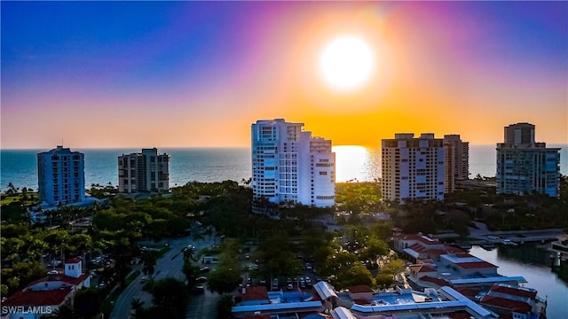 view of city featuring a water view