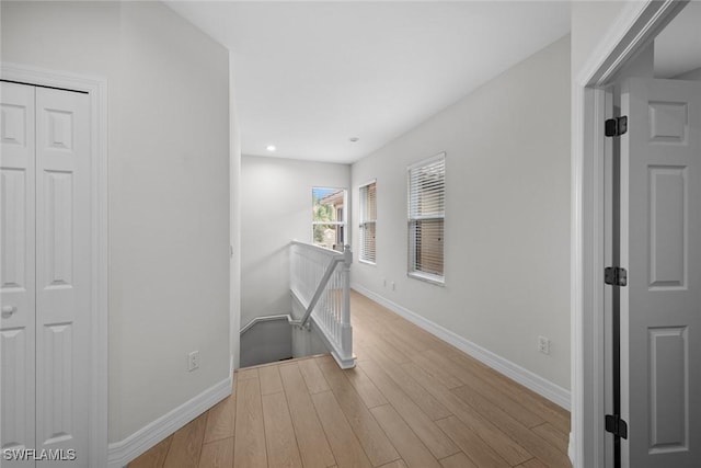 hall featuring light hardwood / wood-style floors