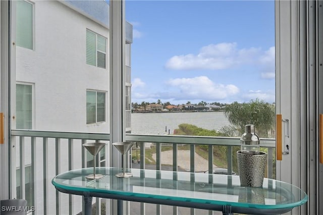 balcony with a water view