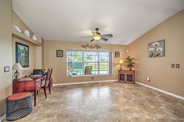 office featuring ceiling fan